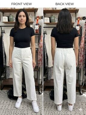 Nike White High-Rise Straight-Leg Cotton Pants